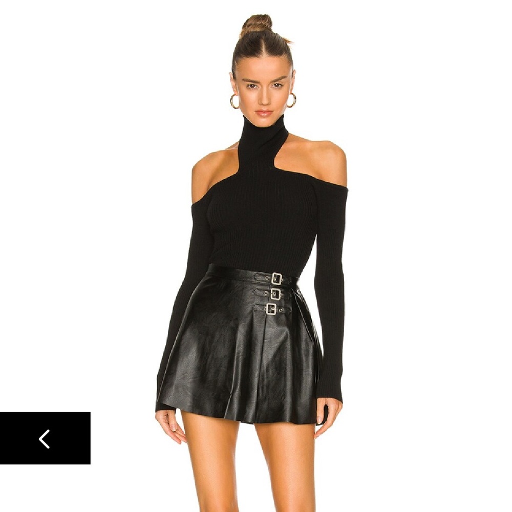Superdown Black Leather Skirt Size XS